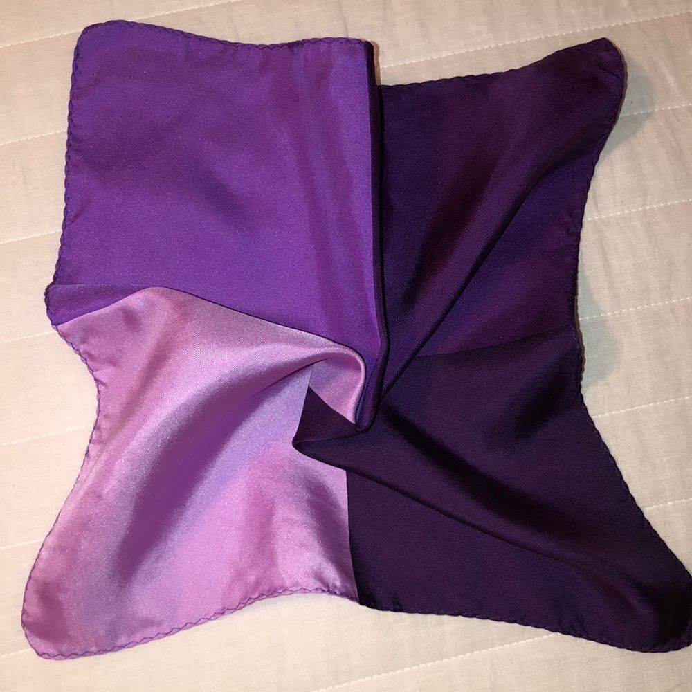 Lavender shades plum and purple 💯 Silk Pocket Square - Picture 3 of 9